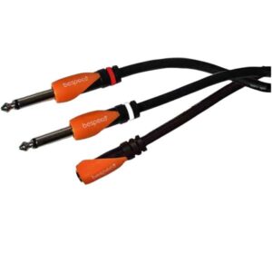 Bespeco SLYX2J, 6.3 mm Stereo Jack Female - 2xJack 6.3 mm Stereo Jack Male (0.30 m - 1 m) Интерлинк кабел
